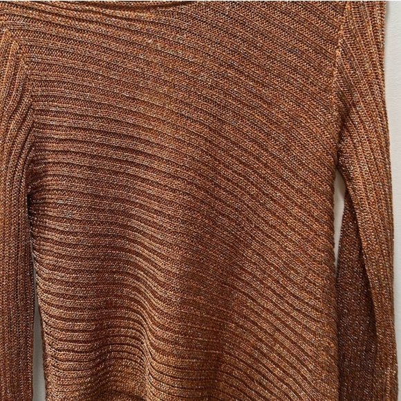 Free People Logan Metallic Bronze Sweater Sz S NWT MSRP $128 - Picture 4 of 8